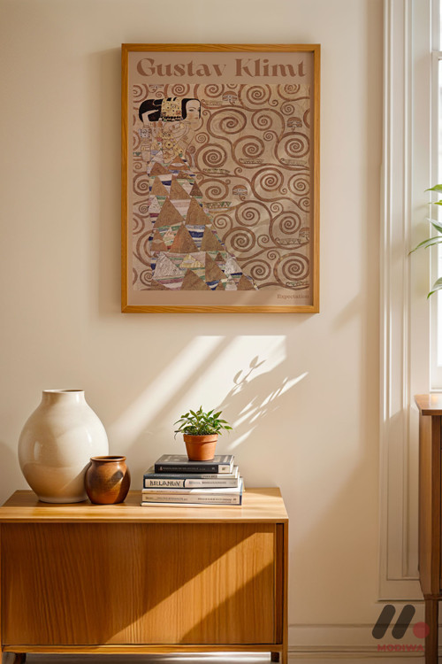 Gustav Klimt Desen Posteri, Ahşap Çerçeveli Duvar Tablosu - Sanatsever Hediyesi