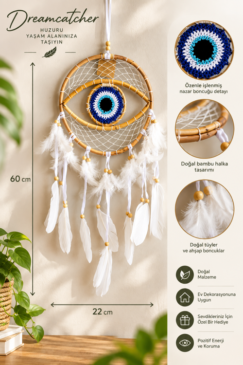 Düş Kapanı,Dreamcatcher, Rüya Kapanı,Dekoratif Duvar Süsü