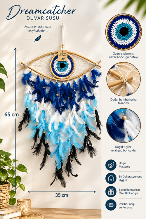 Düş Kapanı,Dreamcatcher, Rüya Kapanı,Dekoratif Duvar Süsü
