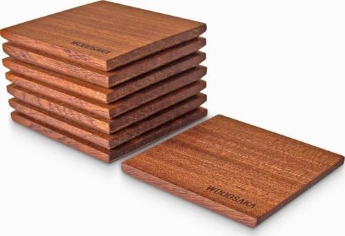8'li Bardak Altlığı - Sapele (Maun) Ağacından