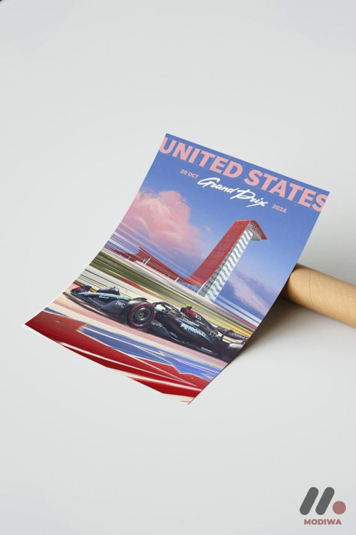 Amerika Grand Prix Austin Afişi, Çerçevesiz Yüksek Kalite Duvar Afişi - Oto Severlere Özel Hediye