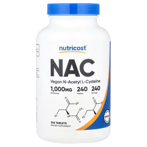 Vegan N-Acetyl L-Cysteine Nac 1,000 mg 240 Tablet