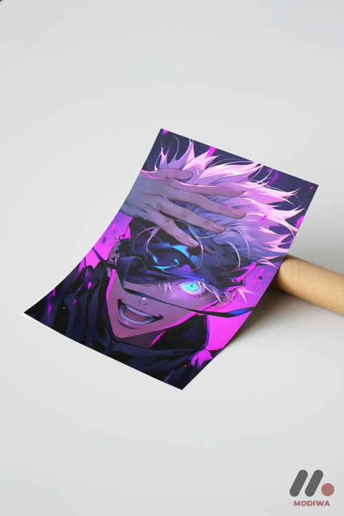 Jujutsu Kaisen Gojo Poster, Çerçevesiz Yüksek Kalite Duvar Afişi - Anime Severlere Özel Hediye