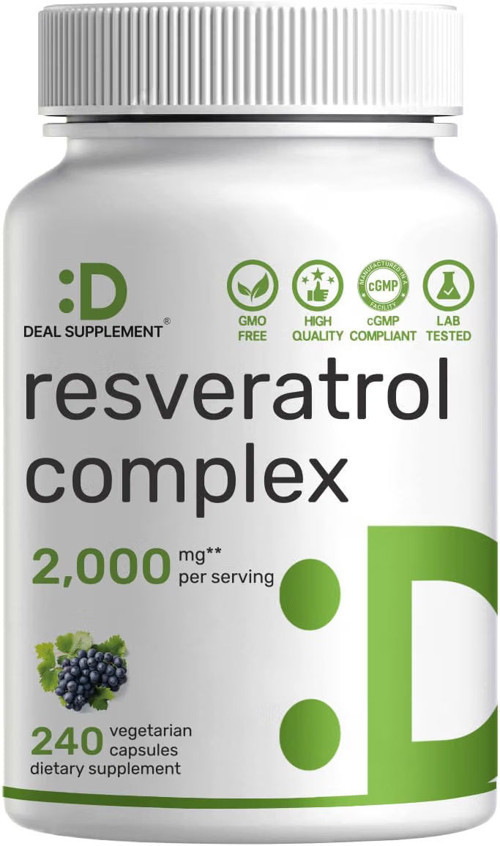 Trans-Resveratrol Polygonum NAD, Quercetin, Turmeric, CoQ10 Complex 240 Veggie Caps