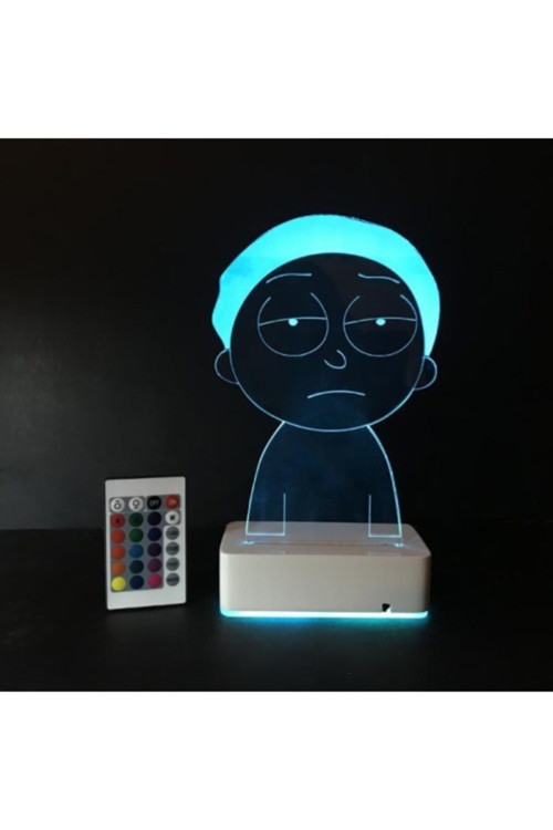 Rıck And Morty - Morty - 3D 16 Renk Gece Lambası