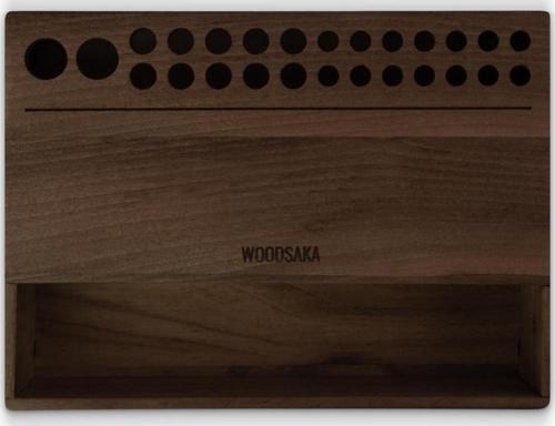 Reka Mini Masaüstü Kalemlik Organizer - Çekmece ve Açık Saklama Gözü - Ceviz