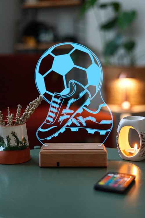 Kramponn 16 Renkli Futbol Tasarım Hediyee Lambaa