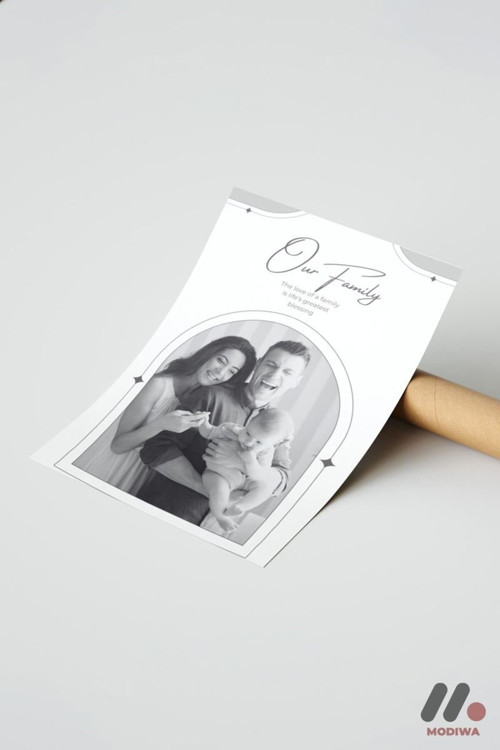 Kişiye Özel Our Family Kemerli Aile Posteri, Çerçevesiz Duvar Afişi 21X30 Cm