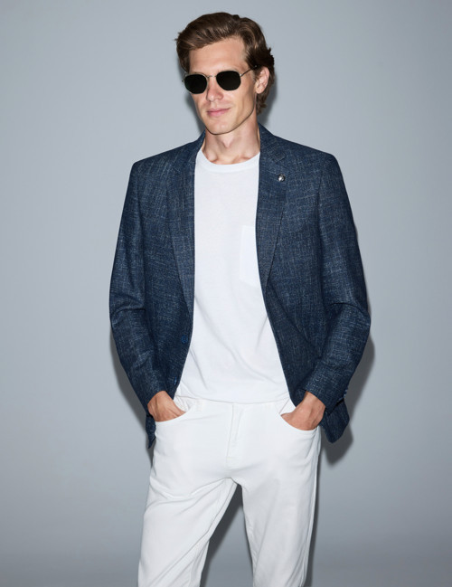 Açık Lacivert Yün Karışımlı Ex. Slim Fit Ceket 50291928-VR059