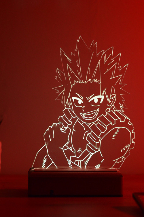 Eijiro Kirishima My Hero Academia 16 Renk Kumandalı Anime Gece Lambası
