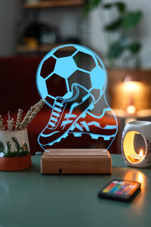 Futbol Severlere Hediye Krampon Ve Top 16 Renk Gece Lambası