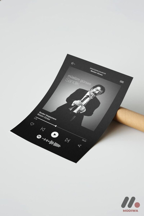 Kişiye Özel Müzik Çalar Temalı Poster, Çerçevesiz Duvar Afişi 15X21 Cm