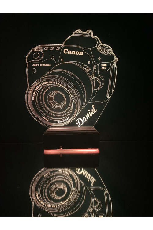 Siyah 16 Renkli Canon Fotoğraf Makinesi 3D Lambası