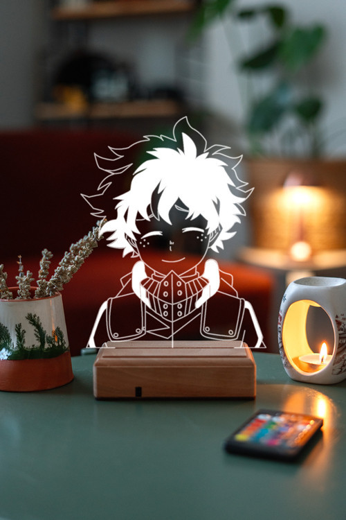 Deku Izuku Midoriya Mha 16 Renk Kumandalı Gece Lambası
