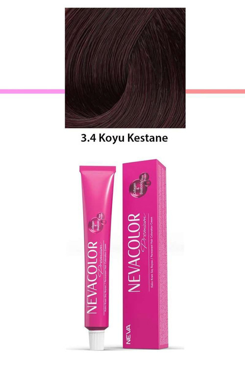 Premium 3.4 Koyu Kestane - Kalıcı Saç Boyası 50 g Tüp