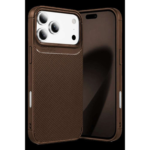 İphone 18 Pro Auto Focus Karbon Kapak - Kahverengi