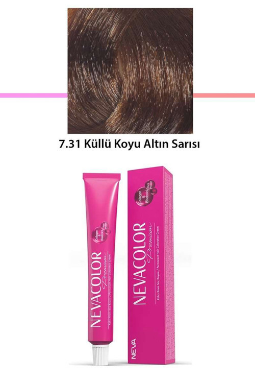 Premium 7.31 Küllü Koyu Altın Sarısı - Kalıcı Saç Boyası 50 g Tüp