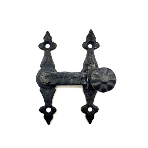 Antika Tarz Dekoratif Pirinç Kapı, Pencere Mandalı - 82x65 Mm, Oksit