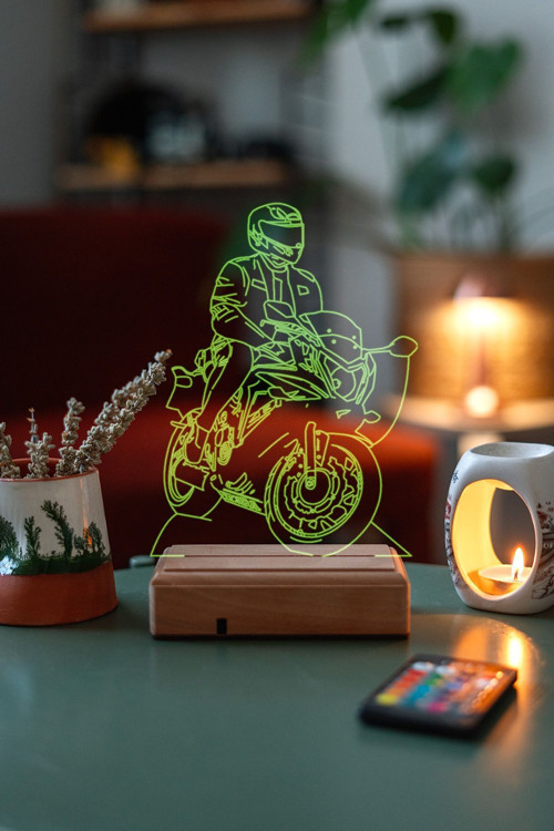 Motor Sevenlere Hediye 16 Renk Kumandalı Gece Lambası