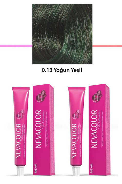 2 li Set Premium 0.13 Yoğun Yeşil - Kalıcı Saç Boyası 2 X 50 g Tüp