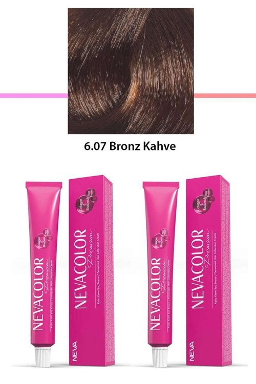 2 li Set Premium 6.07 Bronz Kahve - Kalıcı Saç Boyası 2 X 50 g Tüp
