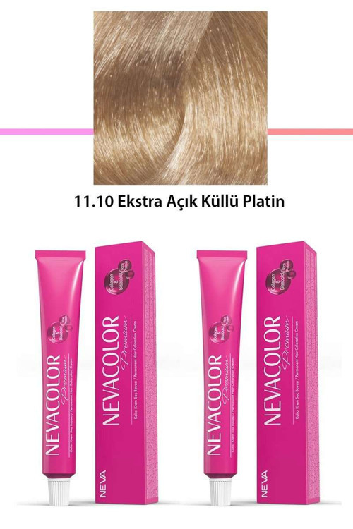 2 li Set Premium 11.10 Ekstra Açık Küllü Platin - Kalıcı Saç Boyası 2 X 50 g Tüp