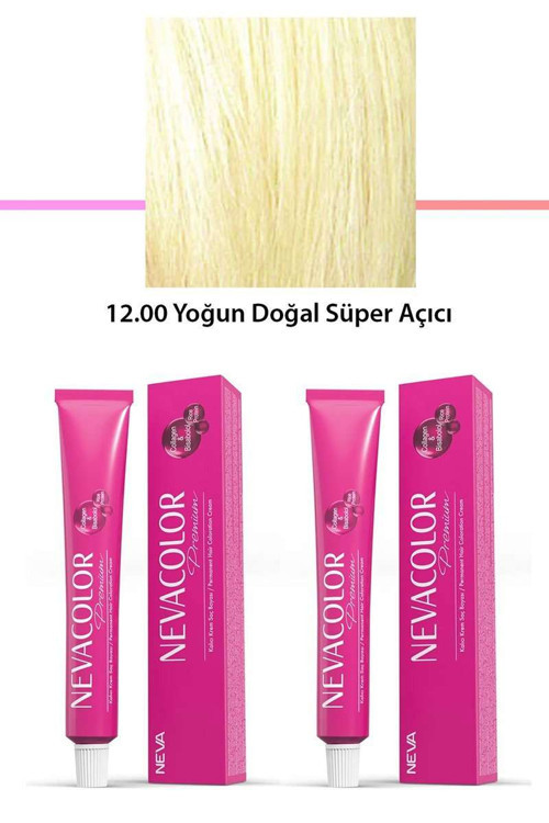 2 li Set Premium 12.00 Yoğun Doğal Süper Açıcı - Kalıcı Saç Boyası 2 X 50 g Tüp