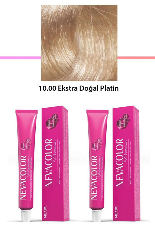 2 li Set Premium 10.00 Ekstra Doğal Platin - Kalıcı Saç Boyası 2 X 50 g Tüp