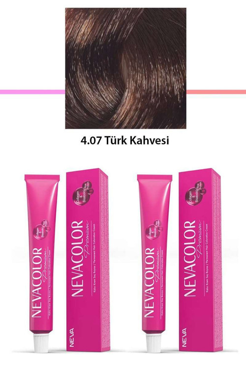 2 li Set Premium 4.07 Türk Kahvesi - Kalıcı Saç Boyası 2 X 50 g Tüp