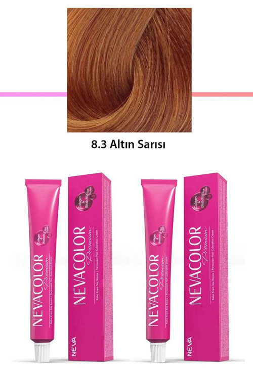 2 li Set Premium 8.3 Altın Sarısı - Kalıcı Saç Boyası 2 X 50 g Tüp