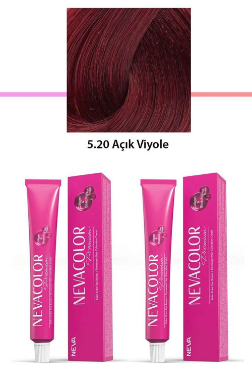 2 li Set Premium 5.20 Açık Viyole - Kalıcı Saç Boyası 2 X 50 g Tüp