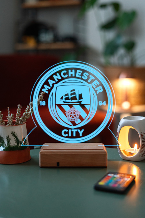 Manchester City Logo Hediye 16 Renk Gece Lambası