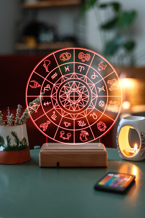 3D Astroloji Burçlar 16 Renk Gece Lambası