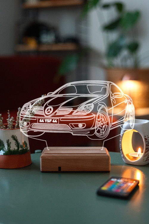Kişiye Özeel Plakalı Arabaa 3D Led Lamba
