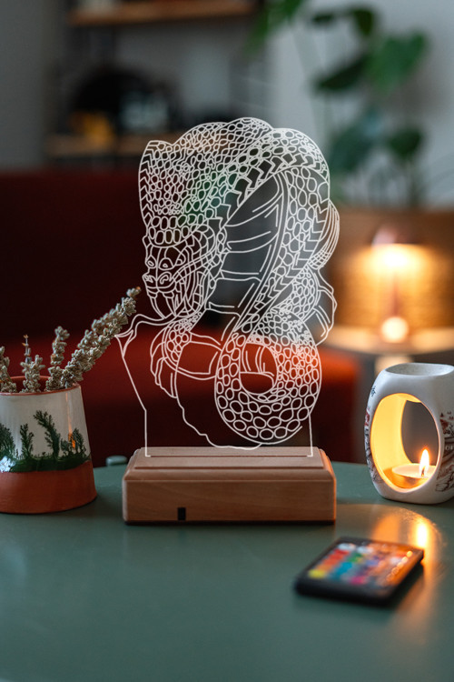 3D Yılan Venom 16 Renk Dekoratif Led Lamba