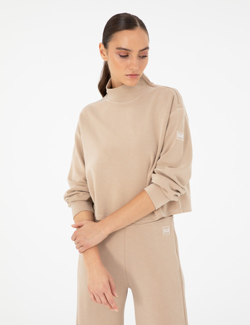 Bej Comfort Fit Modal Kumaş Sweatshirt 50291230-VR011