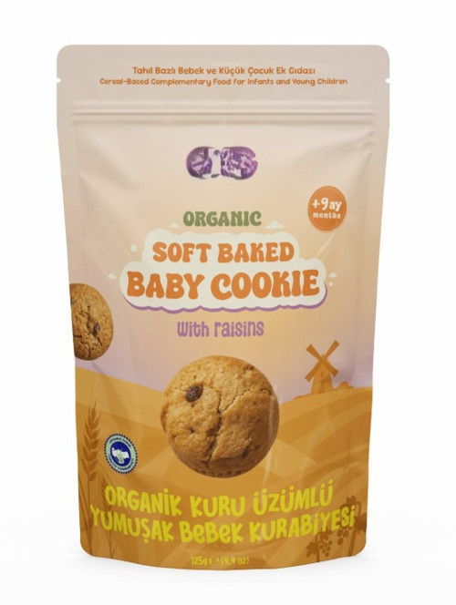 Organik Kuru Üzümlü Yumuşak Bebek Kurabiyesi 125g