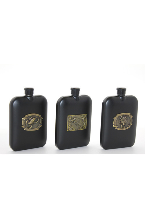 Paslanmaz Çelik Kabartmalı Tekli 6 Oz Matara Alk2666