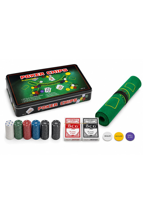 300 Chipli Profesyonel Poker Seti Metal Kutulu 2 Deste İskambil Kağıtlı Alk5355