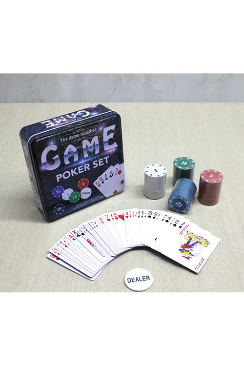 Metal Kutulu 80 Chip Ve 1 Adet İskambil Kağit Setine Sahip Poker Oyunu Alk3534