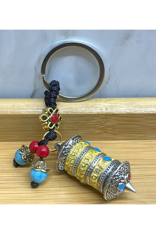 Metal Tibet Şans Çarkı Anahtarlık Alk4462