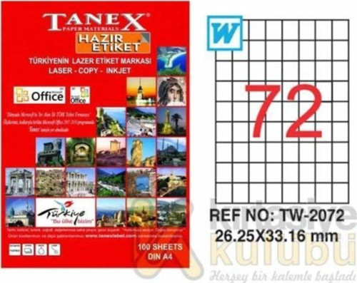 Tw-2072 Etiket 26,25 X 33,16Mm