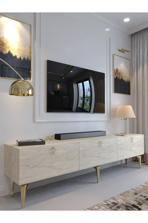 KARNAVAL TV ÜNİTESİ - GA2-1001-8 TRAVERTEN GOLD