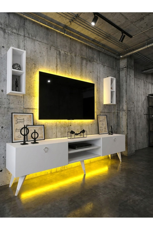 Karnaval Ledli Tv Ünitesi - Beyaz - PL8006-1