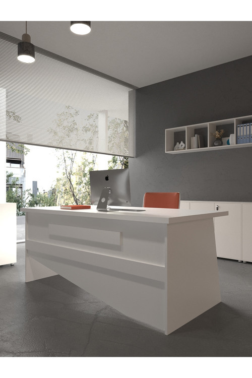 Karnaval Ofis Masası - OFİS-10-1-1-180X60 Beyaz - Beyaz