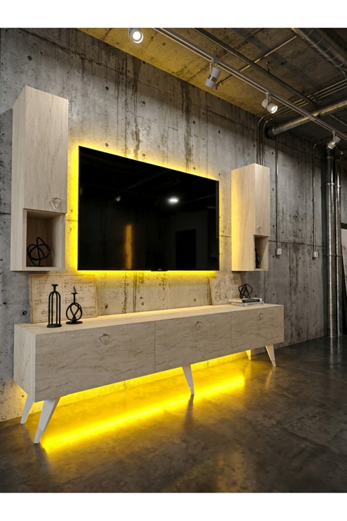 Karnaval Ledli Tv Ünitesi - Traverten - PL8025-8