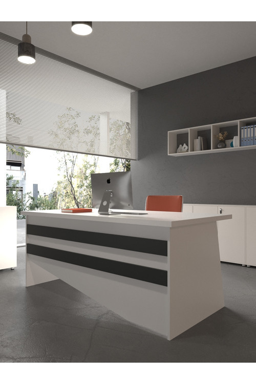 Karnaval Ofis Masası - OFİS-6-1-4-140X60 Beyaz - Antrasit