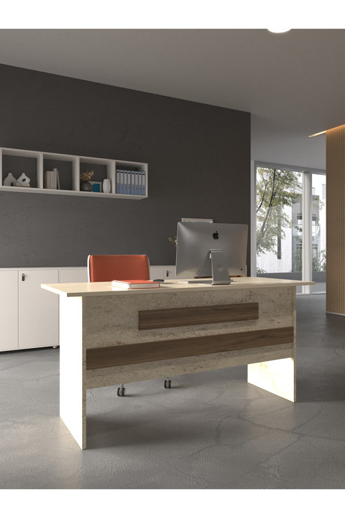 Karnaval Ofis Masası - OFİS-8-8-2-160X75 Beyaz - Ceviz