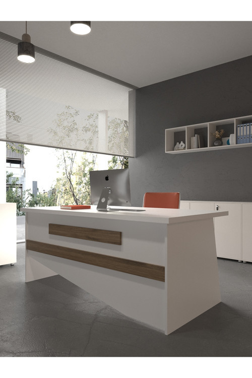 Karnaval Ofis Masası - OFİS-10-1-2-180X60 Beyaz - Ceviz