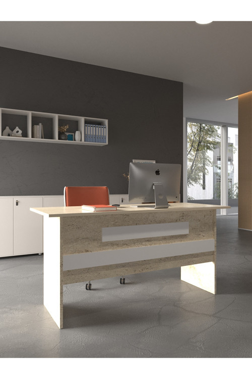 Karnaval Ofis Masası - OFİS-8-8-1-180X90 Beyaz - Beyaz